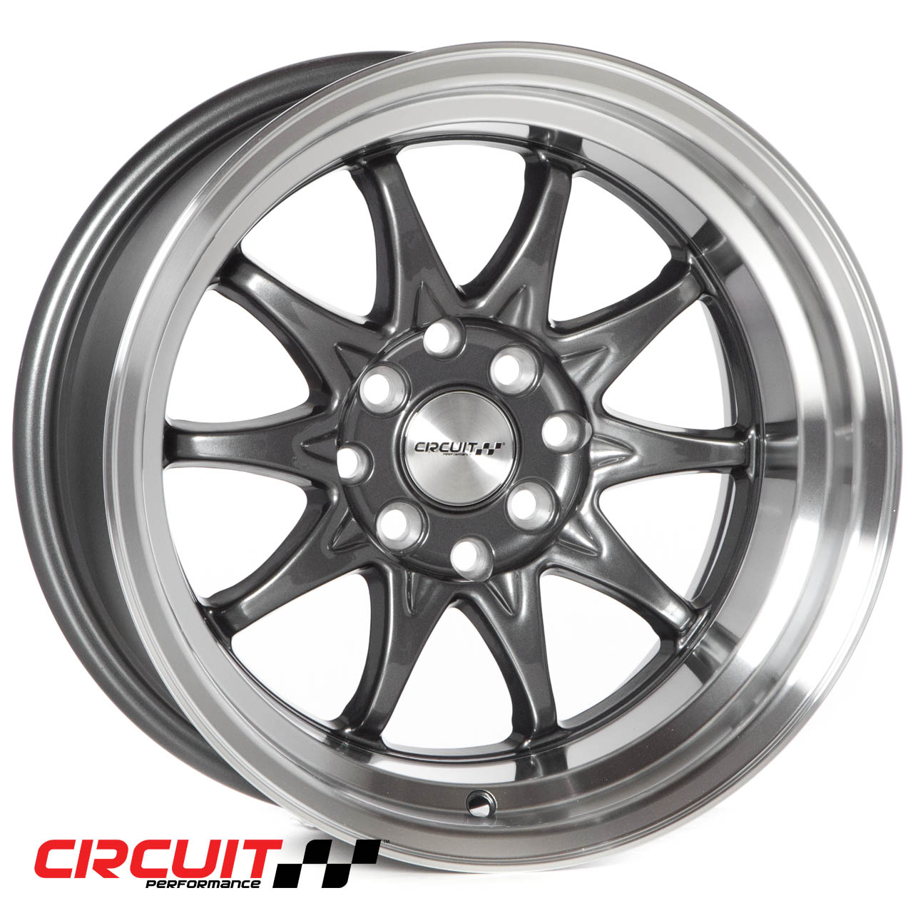 Circuit Performance CP29 15×8 Gloss Gun Metal 4×100/4×114.3 [0mm] Deep Dish Wheel