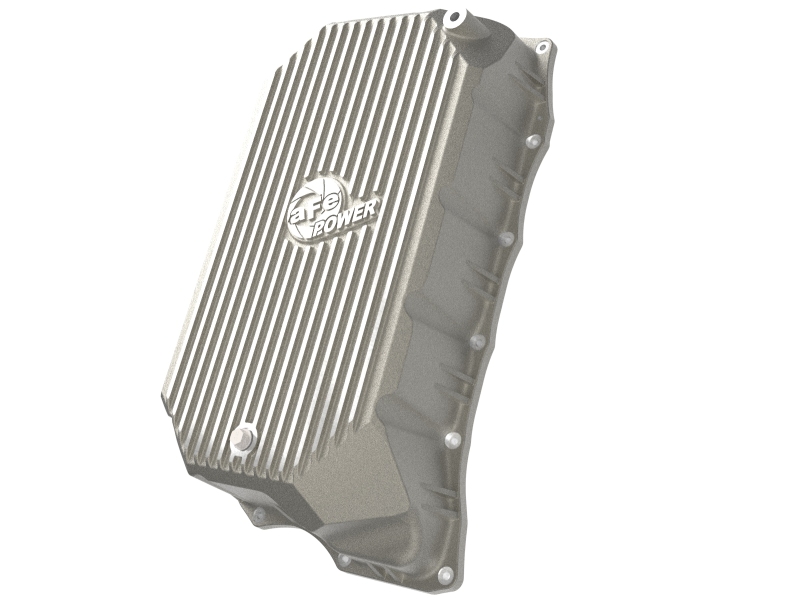 aFe GM Diesel Trucks 20-25 V8-6.6L L5P POWER Street Series Transmission Pan Raw w/ Machined Fins - 46-71380A