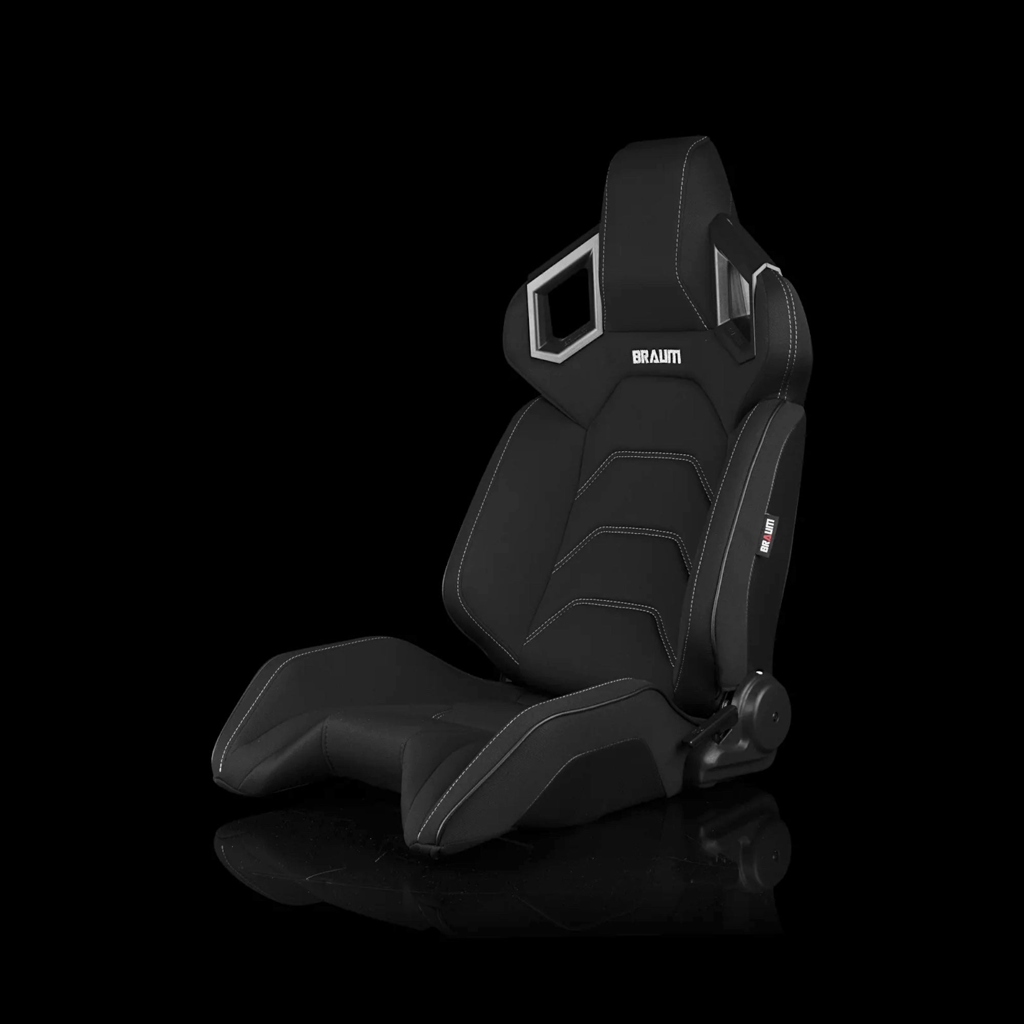 Braum Racing Alpha X Series Sport Seats Black Cloth | Grey Stitching - Priced Per Pair