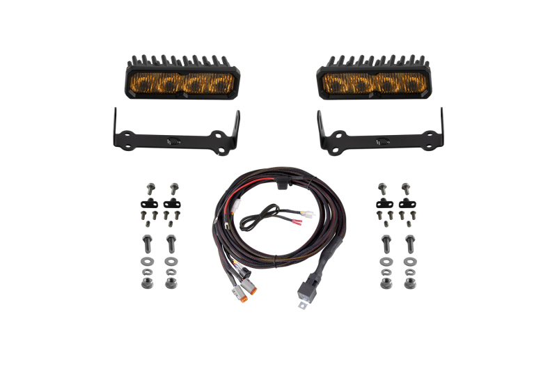 Diode Dynamics 2014-2024 Toyota 4Runner SS6 Max LED Kit Yellow Fog 3000K - DD8604
