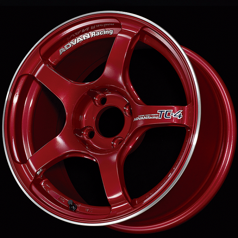 Advan TC4 16x7.5 / +35 Offset / 4x100 / 63mm Bore / Racing Candy Red and Ring - YAD6F35ACRR