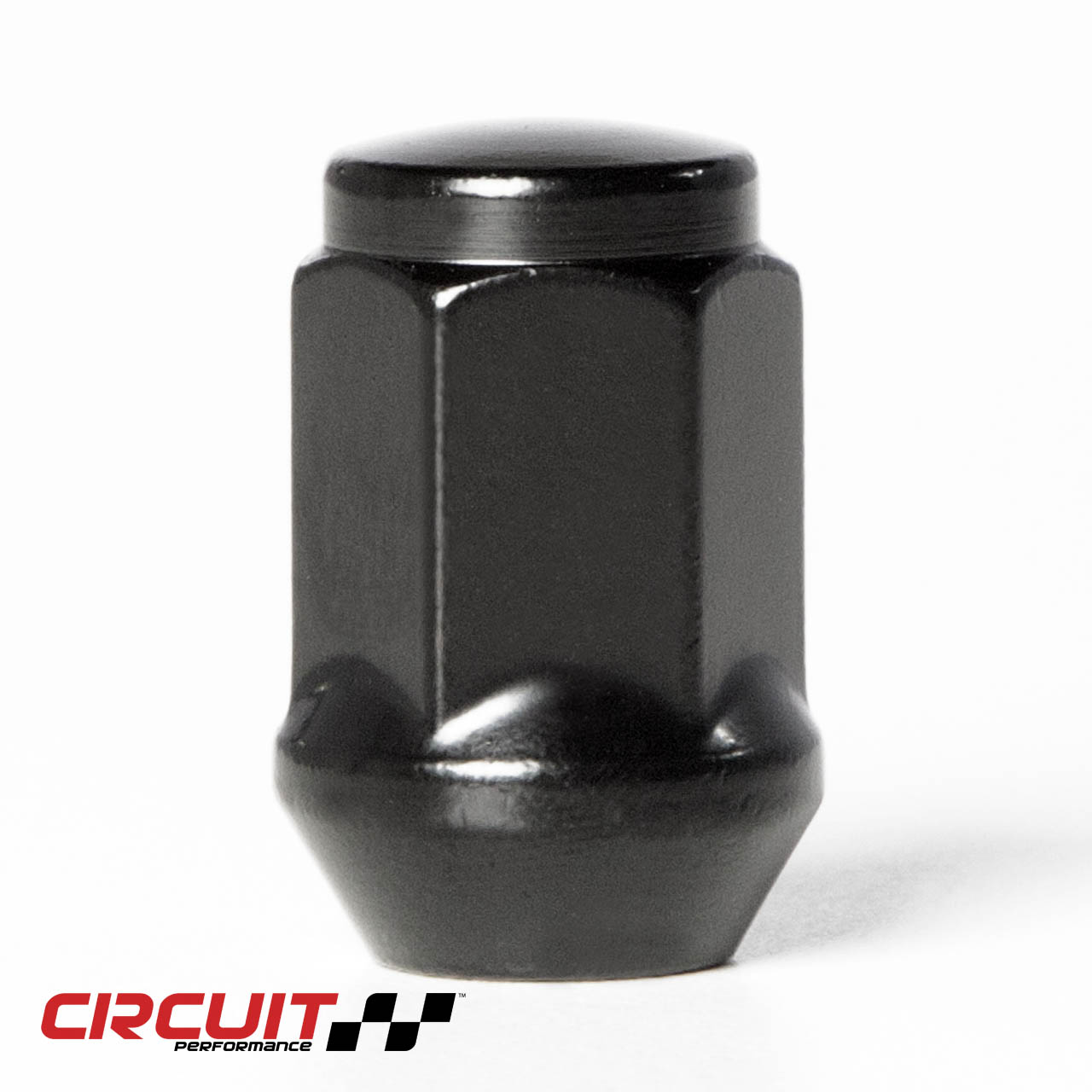 Forged Steel Bulge Acorn Hex Lug Nut for Aftermarket Wheels: 12×1.5 Black