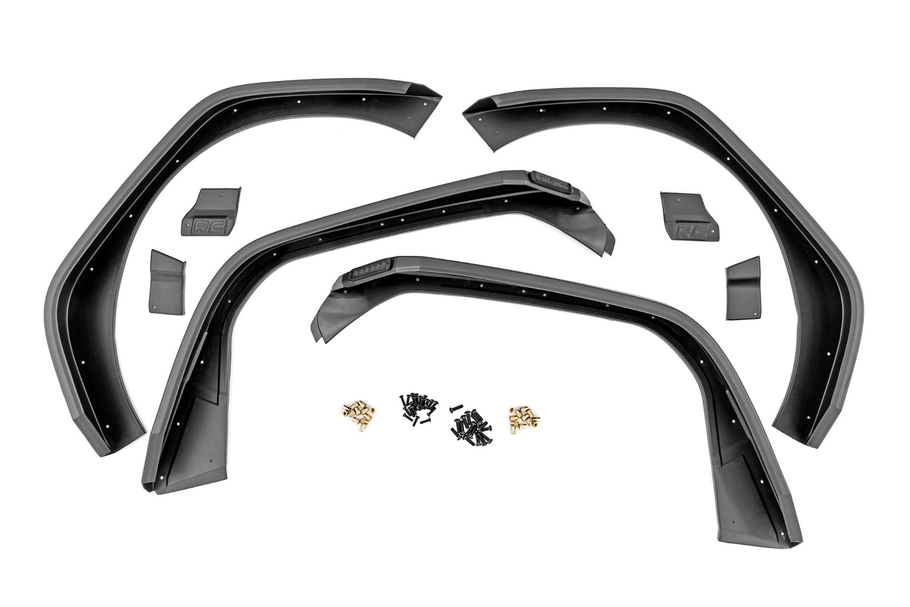 Rough Country High Clearance LED Flat Fender Flare Kit UV Treated | Jeep Wrangler JL (18-24)
