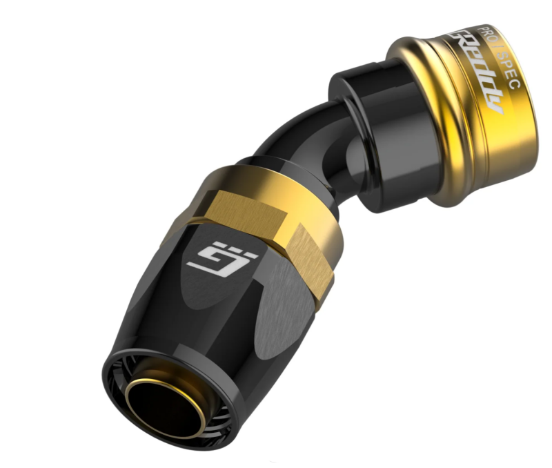 GReddy PRO/SPEC 45 Degree Quick Release Hose End Black/Gold - 12861045