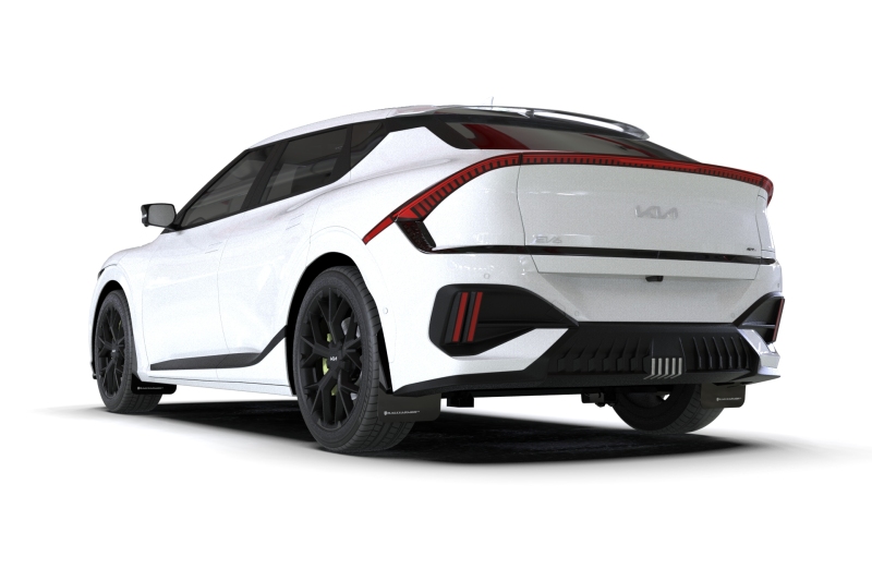 Rally Armor 25-26 Kia EV6 Base Light/GT/GT-Line Black Mud Flap - Metallic Black Logo - MF151-UR-BLK-MBK