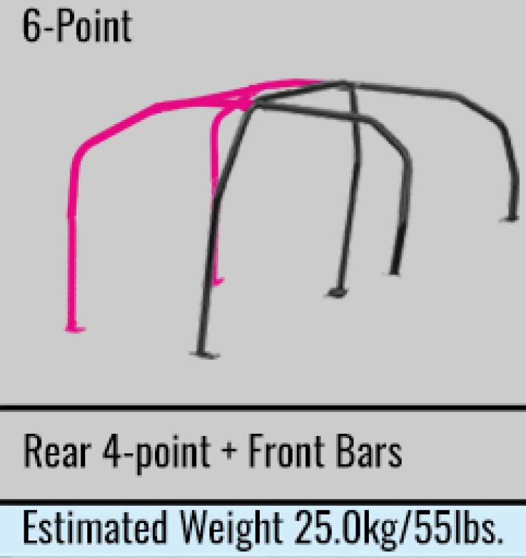 Cusco Steel Roll Cage 6 Point 4 Passenger Through Dash 2015 Subaru WRX / STI - 6A1 290 B20