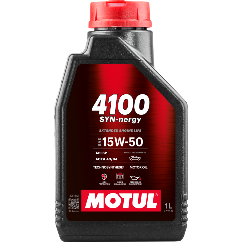 Motul 1L Engine Oil 4100 SYN-nergy 15W50 - 113161