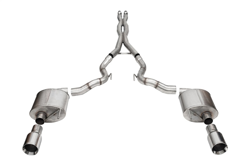 Corsa 24-25 Ford Mustang GT Xtreme 3in Cat-Back Dual Rear Exhaust w/4.5in Straight-Cut Polish Tips - 21275