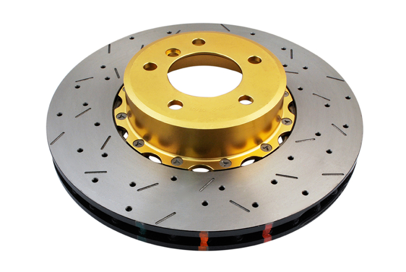 DBA 09-15 BMW 335d Front 5000 Series Drilled & Slotted Rotor w/Gold Hat - DBA52858GLDXS