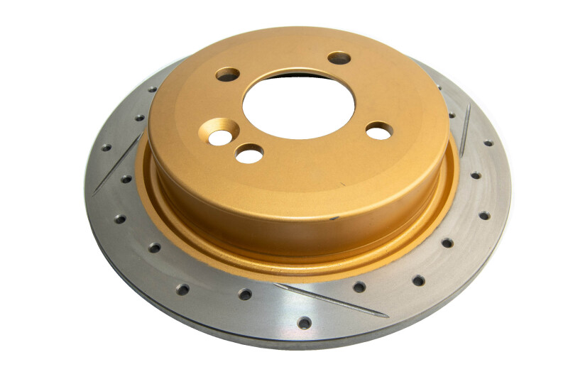 DBA 07-16 Mini Cooper (14mm Lug Excl JCW Brakes) Rear Street Series Drill & Slot Rotor w/Gold Hat - DBA543X