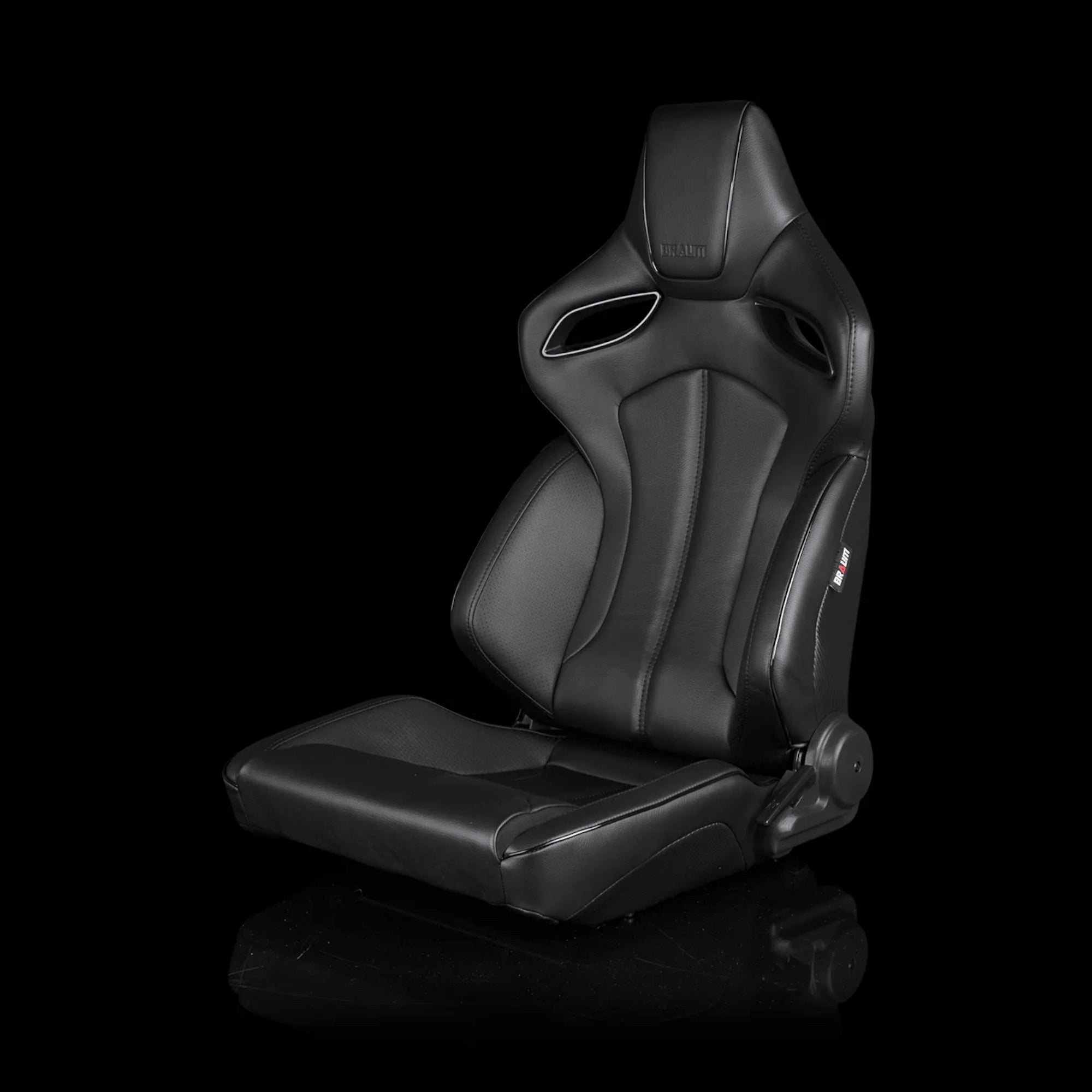 BRAUM ORUE Series Sport Reclinable Seats Black Leatherette | Black Trim - Priced Per Pair