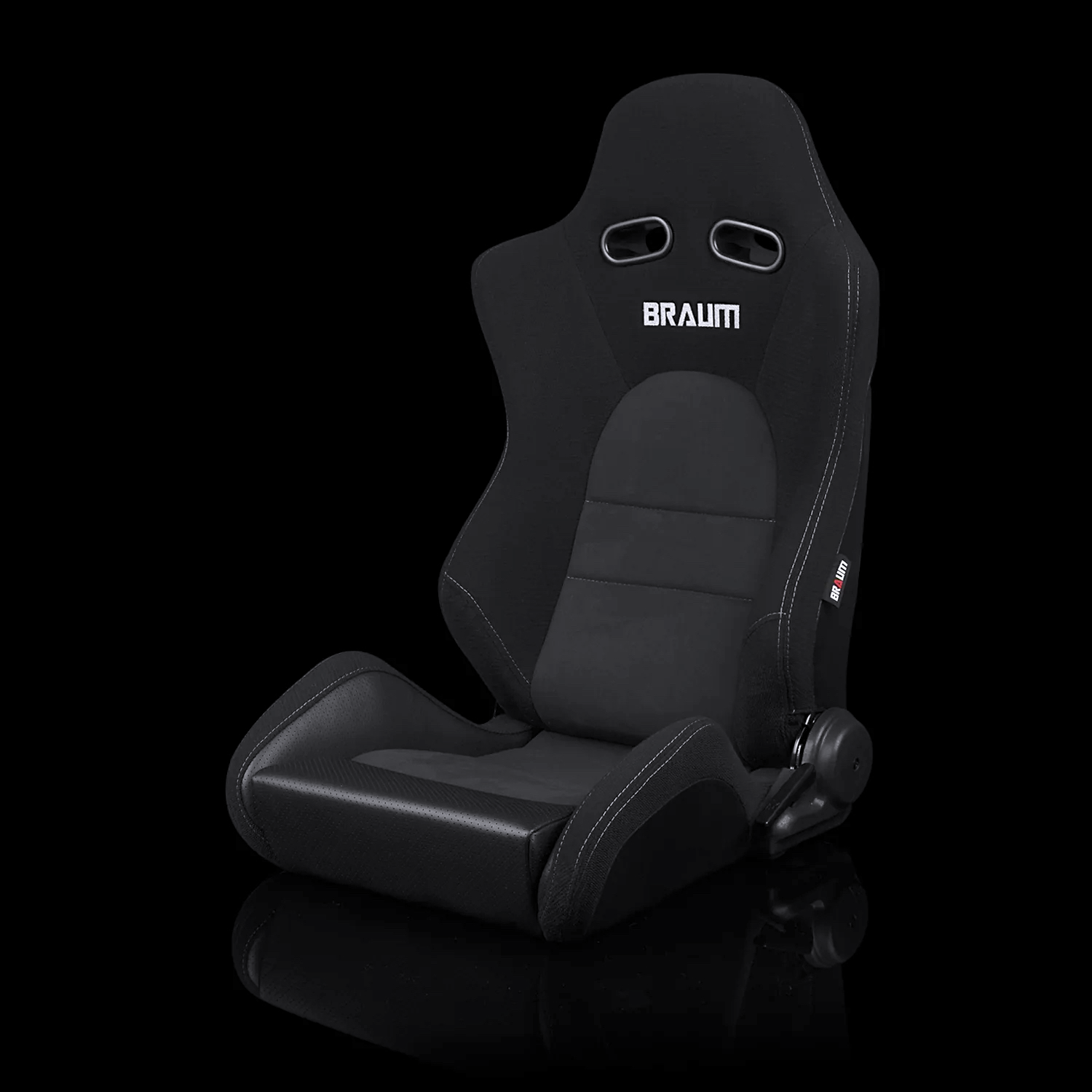 BRAUM ADVAN Series Sport Reclinable Seats Black Cloth | Alcantara Inserts - Priced Per Pair