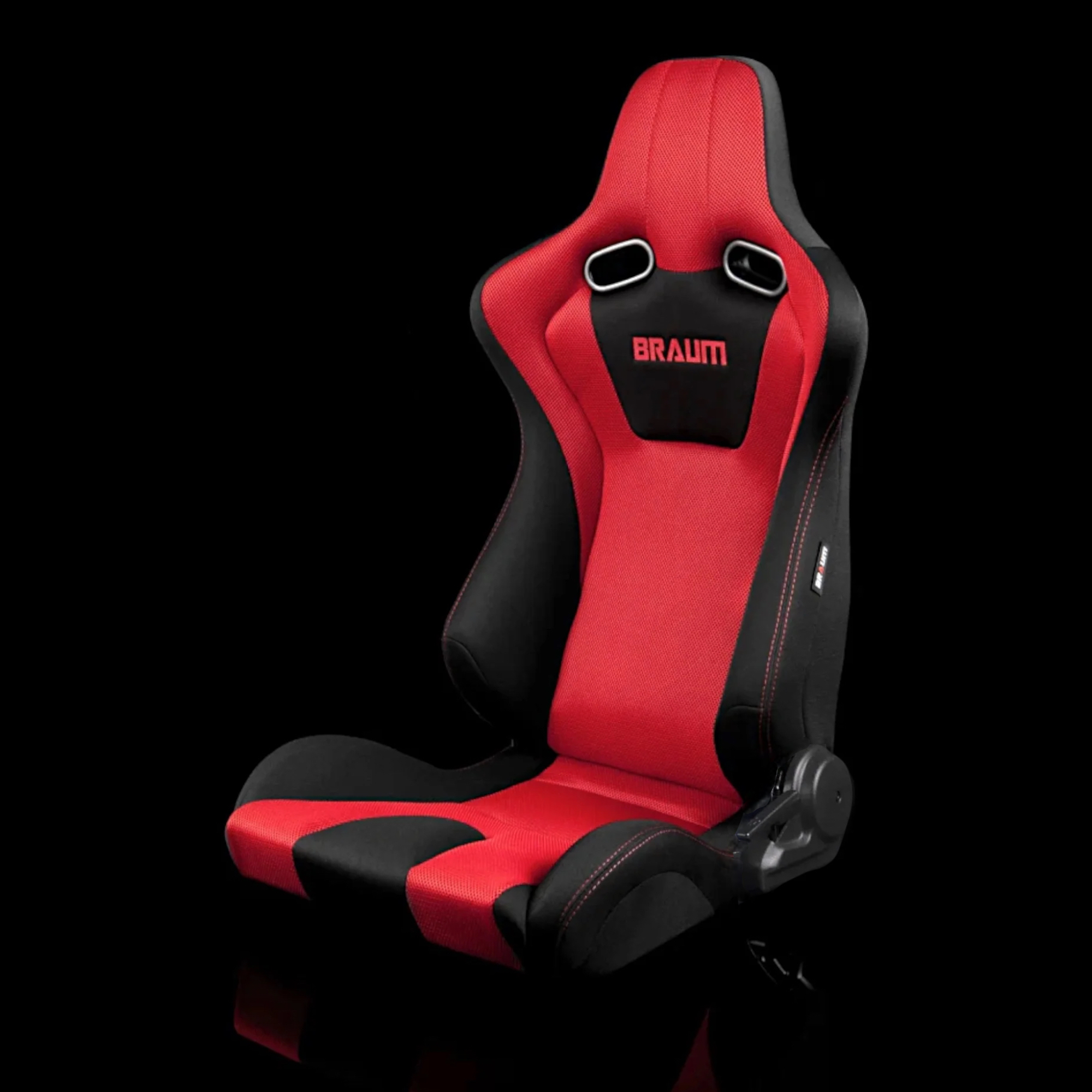 BRAUM VENOM Series Sport Reclinable Seats Black | Red Cloth - Priced Per Pair