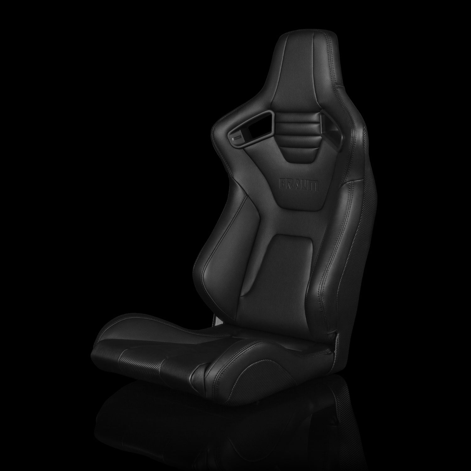 BRAUM ELITE Fixed Back Bucket Seat ELITE-X Series Black Leatherette - Priced Per Seat