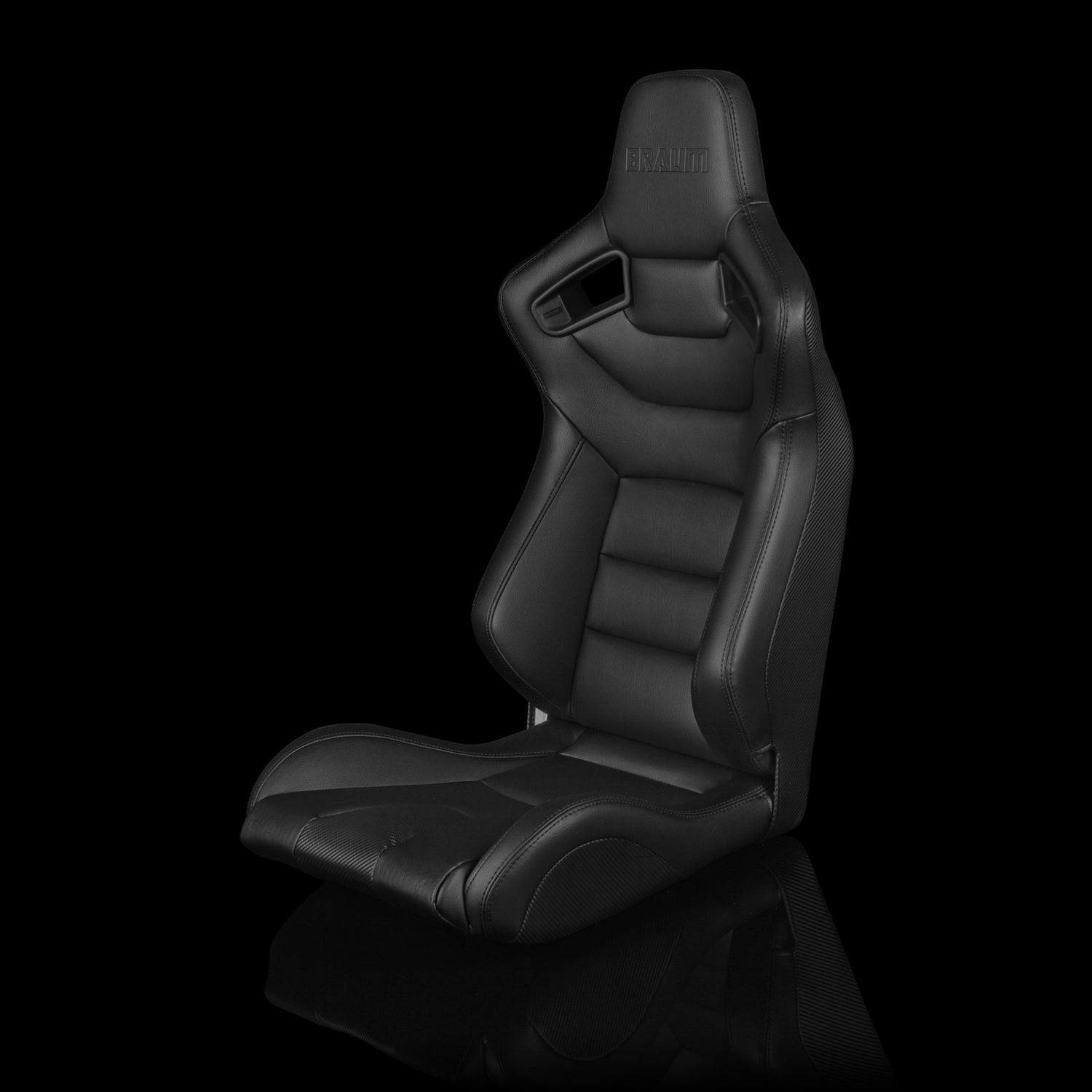 BRAUM ELITE Fixed Back Bucket Seat ELITE Series Black Leatherette - Priced Per Seat