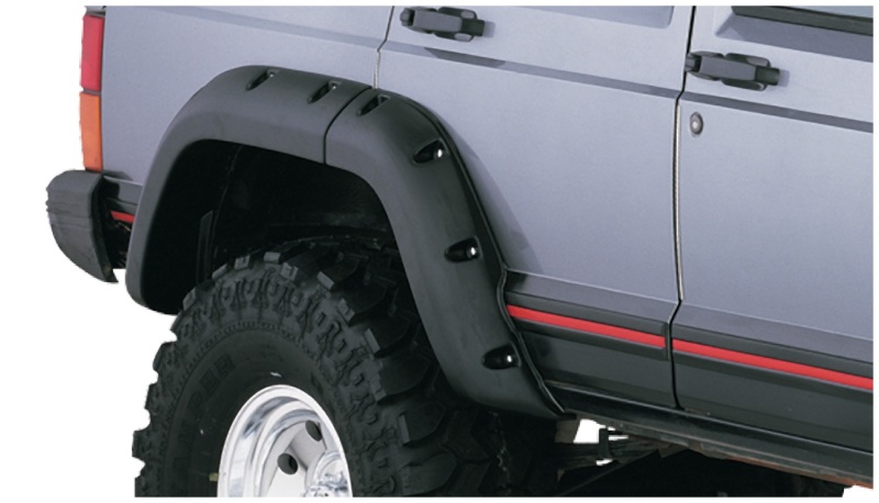Bushwacker 84-01 Jeep Cherokee Cutout Style Flares 2pc Fits 4-Door Sport Utility Only - Black - 10036-07