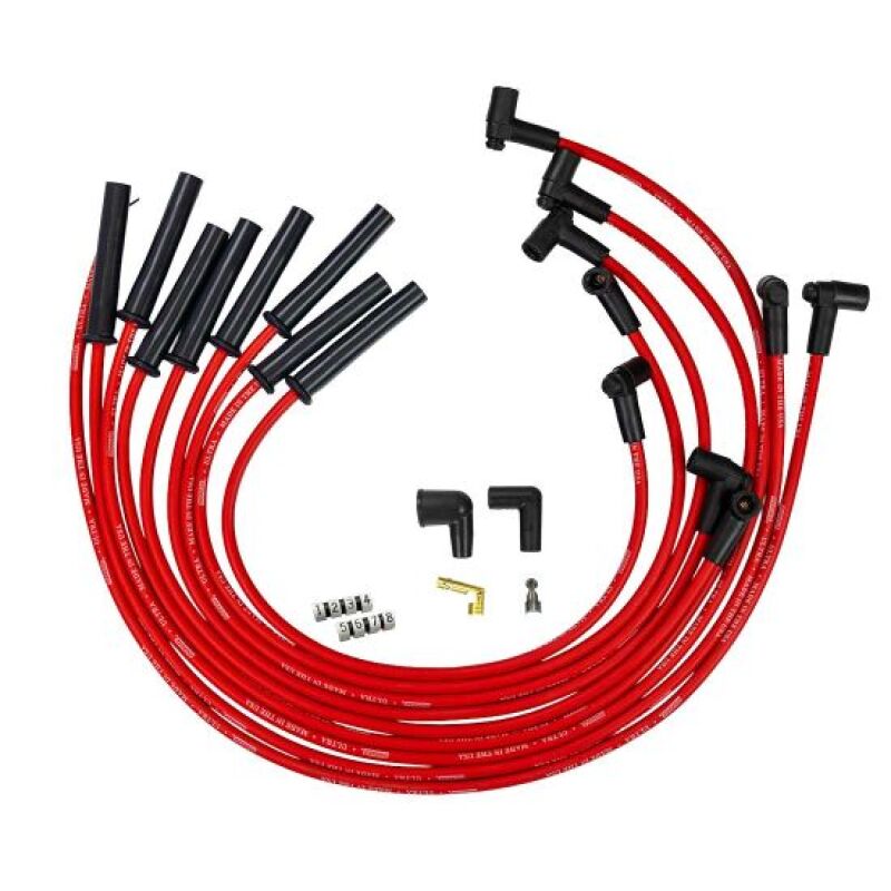 Moroso GM BBC 366-454 HEI-Style w/o Coil In Cap Ultra 350 8mm Multi-Angle Spark Plug Wire Set - Red - 52039