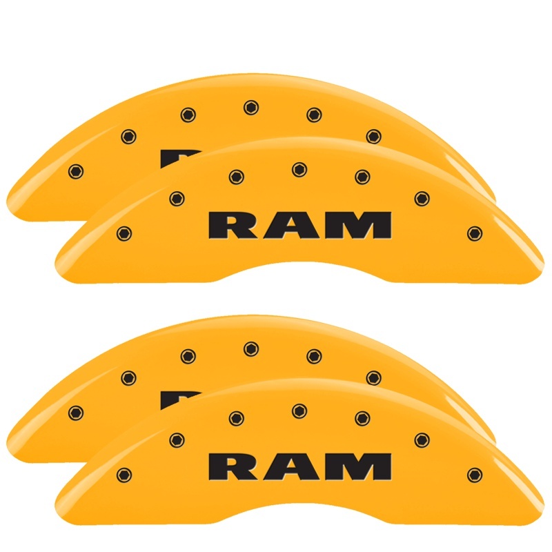 MGP 19-25 Ram 3500 4 Caliper Covers Engraved Front & Rear - Yellow w/ RAM - 55007SRAMYL