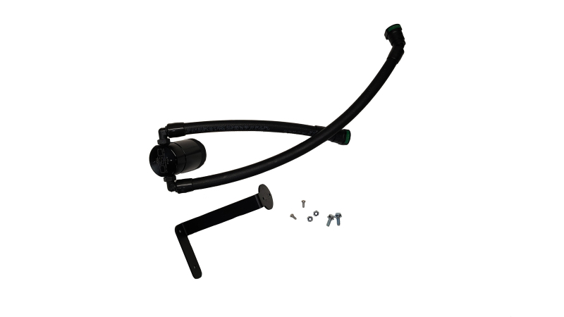 J&L 21-26 Ford F-150 5.0L Oil Separator 3.0 PCV Side - Black Anodized - 3131P-B
