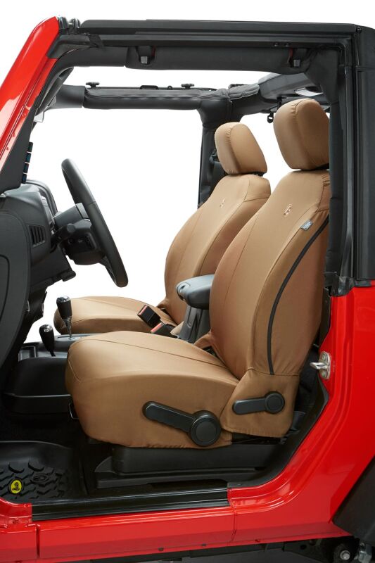 Bestop 20-23 Jeep Gladiator / 18-2023 Wrangler JL 4-Door Front Seat Covers (Tan) - 29290-04