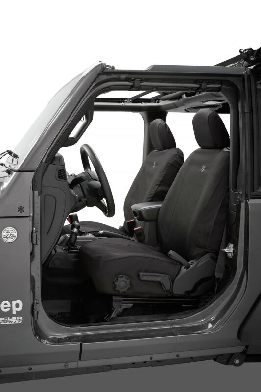 Bestop 18-26 Jeep Wrangler JL 2-Door Front Seat Covers (Black Diamond) - 29293-35