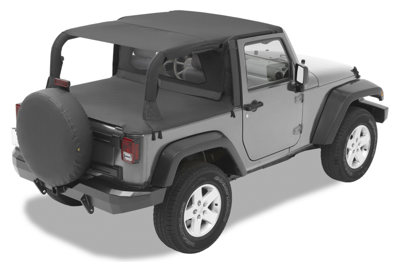 Bestop 07-09 Jeep Wrangler JK 2-Door Header Safari Bikini (Black Diamond) - 52585-35