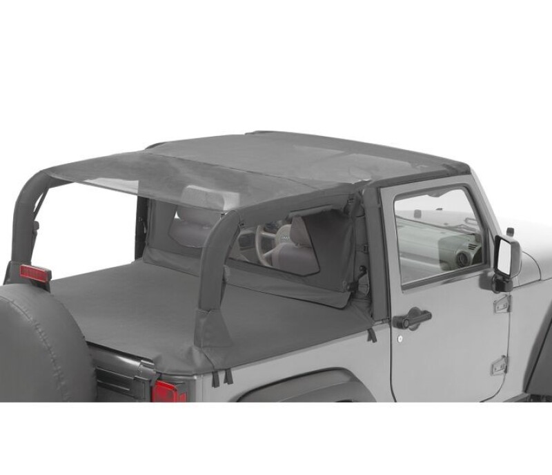 Bestop 10-18 Jeep Wrangler JK 2-Door Header Safari Cable Style Bikini (Mesh) - 52593-11