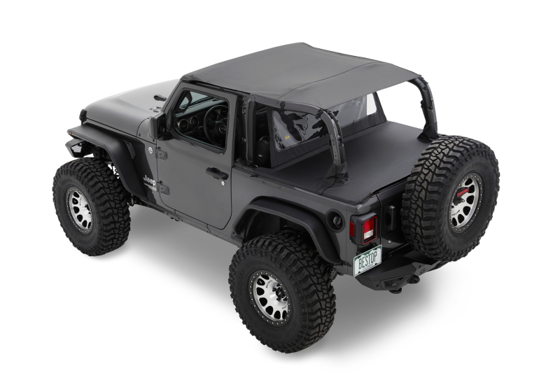 Bestop 18-23 Jeep Wrangler JL 2-Door Header Safari Bikini (Black Diamond) - 52609-35