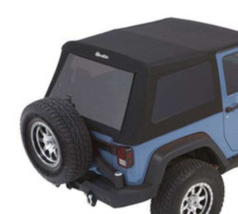 Bestop 07-18 Jeep Wrangler JK 2-Door Window Set (Premium Black Twill Fits Trektop 54922) - 58428-17
