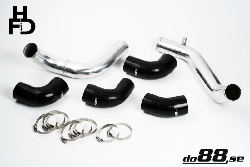 do88 Volvo 7/940 Turbo Center Connection Pipe Kit Black Hoses 3in Throttle Body - TR-940-S-76