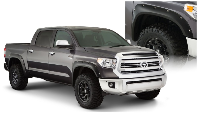 Bushwacker 14-18 Toyota Tundra Fleetside Pocket Style Flares 4pc 66.7/78.7/97.6in Bed - Black - 30918-02