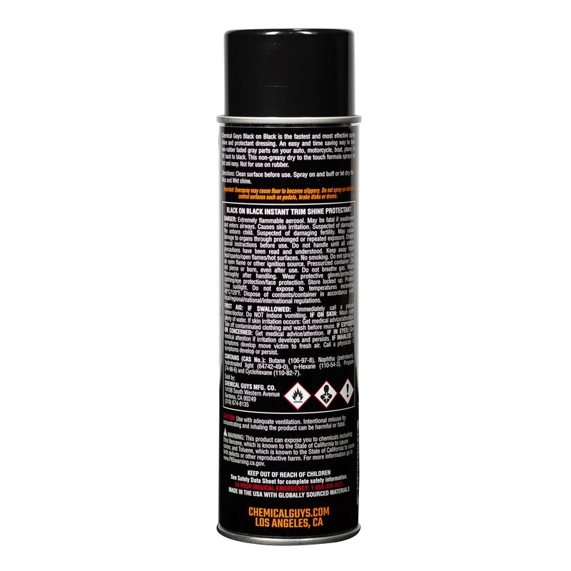 Chemical Guys Black on Black Instant Trim Shine Spray Dressing - 11oz - AIR_SPRAY_1