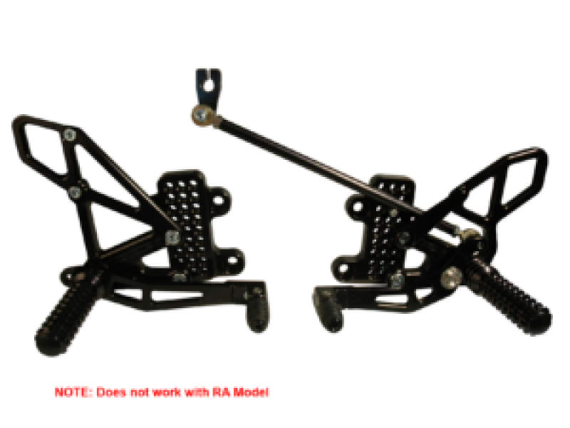Vortex Racing 07-23 Honda CBR600 RR Adjustable Rearsets- Black - RS265K