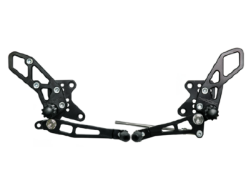 Vortex Racing 08-13 Kawasaki EX250 Ninja,13-17 EX300 Ninja Adjustable Rearsets- Black - RS424K