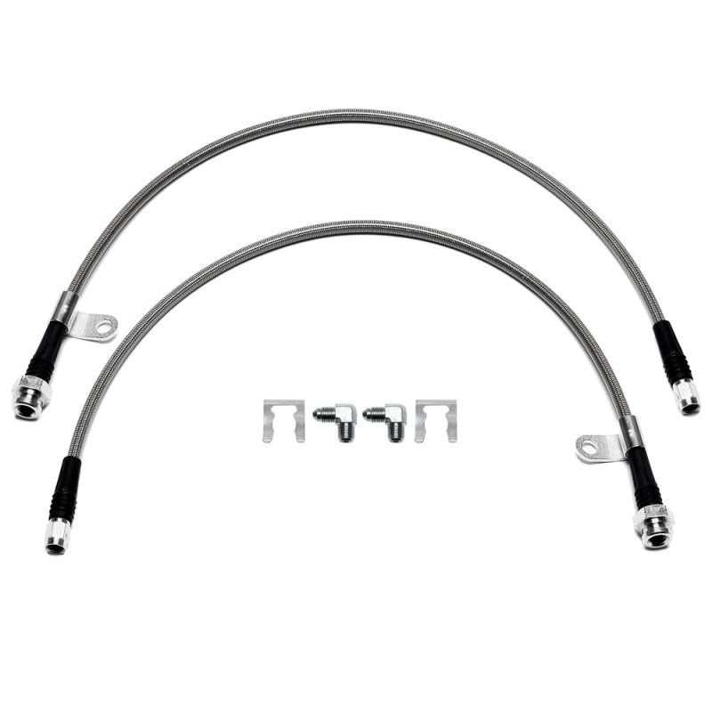 Wilwood 23in OAL Flexline M10x1.0 Hose to -3 w/ Bracket - 220-18241