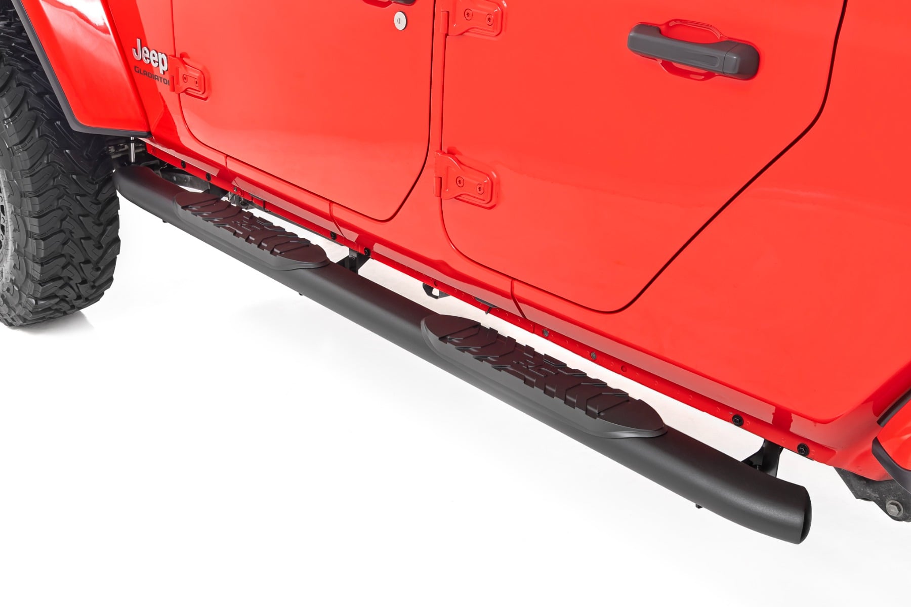 Rough Country Oval Nerf Steps Black | Jeep Gladiator JT 4WD (2020-2026)