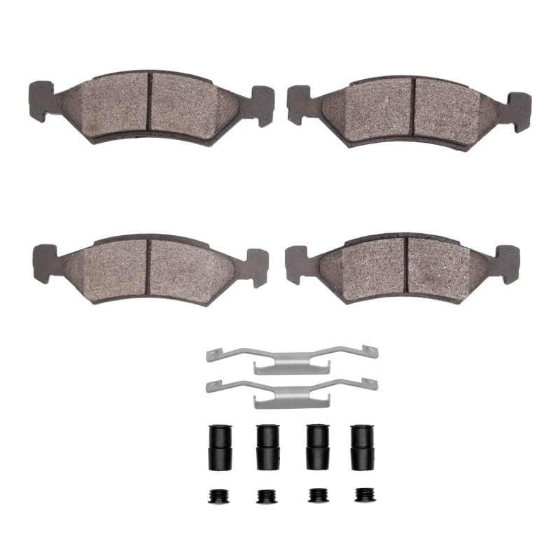 R1 81-89 Chrysler LeBaron Front Semi Met Pads & Hardware Kit - 2311-0170-01