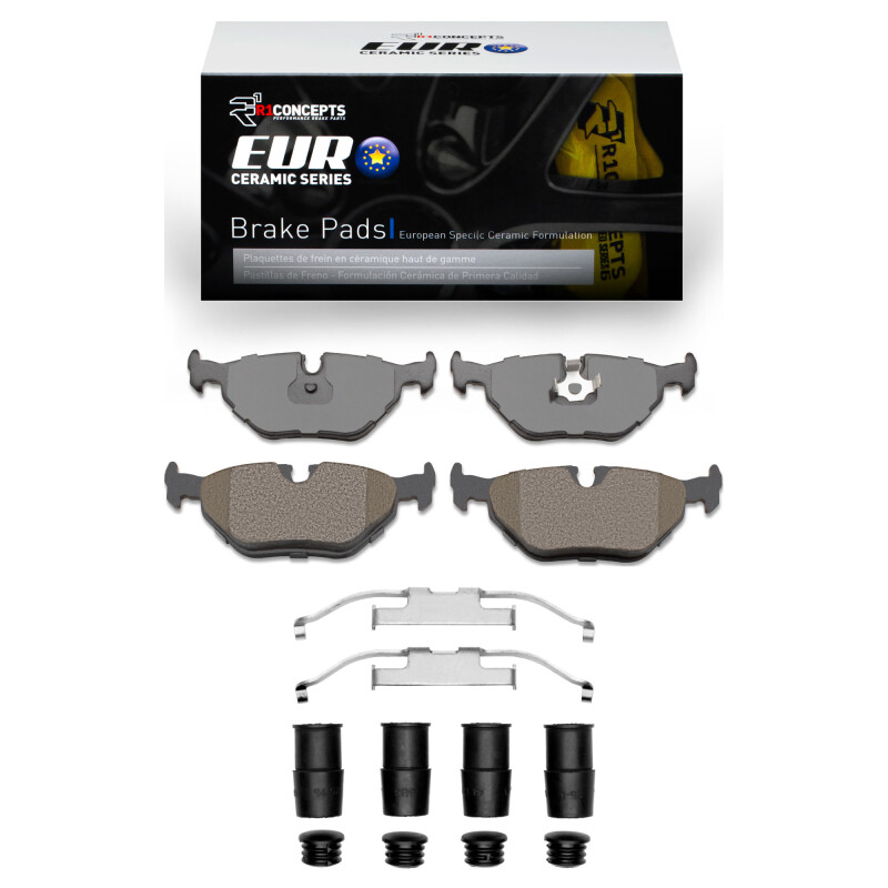 R1 87-02 BMW 535I Rear Euro Ceramic Pads & Hardware Kit - 2600-0396-01