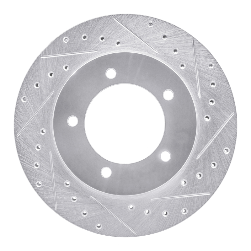R1 96-98 Suzuki SIDEKICK Front Right Drilled & Slotted Silver Brake Rotor - 631-01012R
