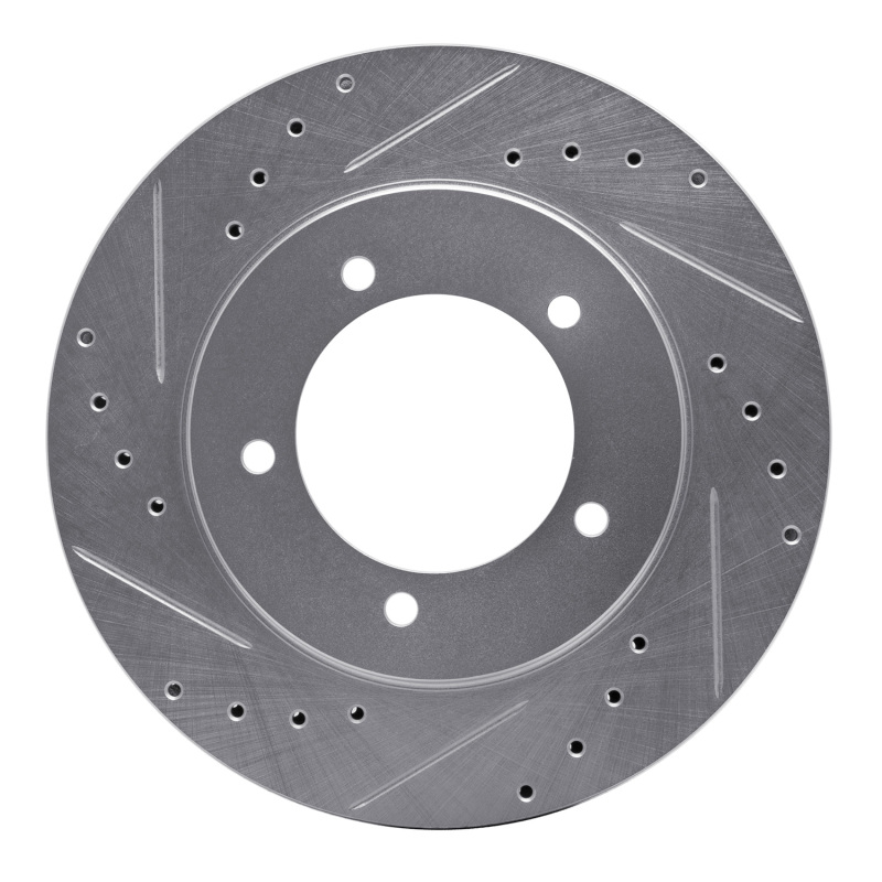 R1 99-08 Chevrolet Tracker Front Left Drilled & Slotted Silver Brake Rotor - 631-01013L