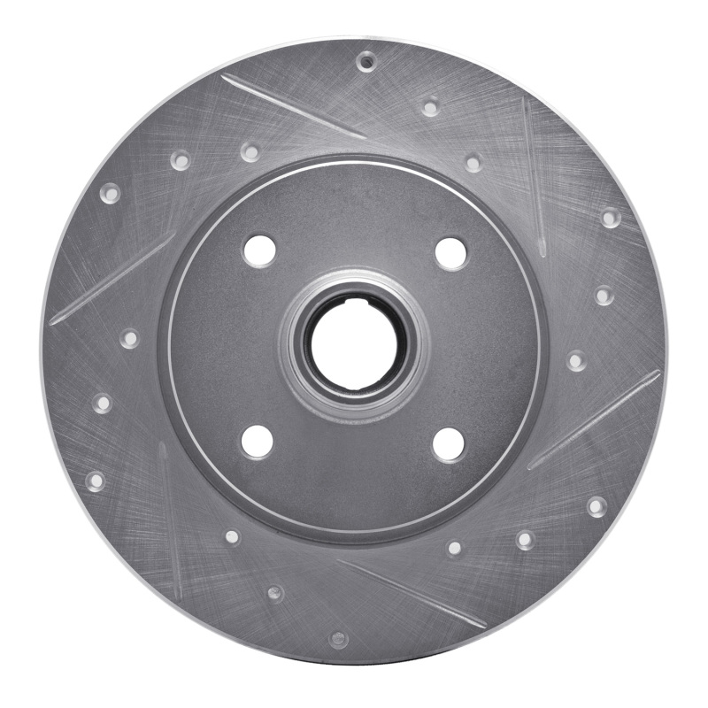 R1 76-84 Porsche 924 Front Right Drilled & Slotted Silver Brake Rotor - 631-02004R
