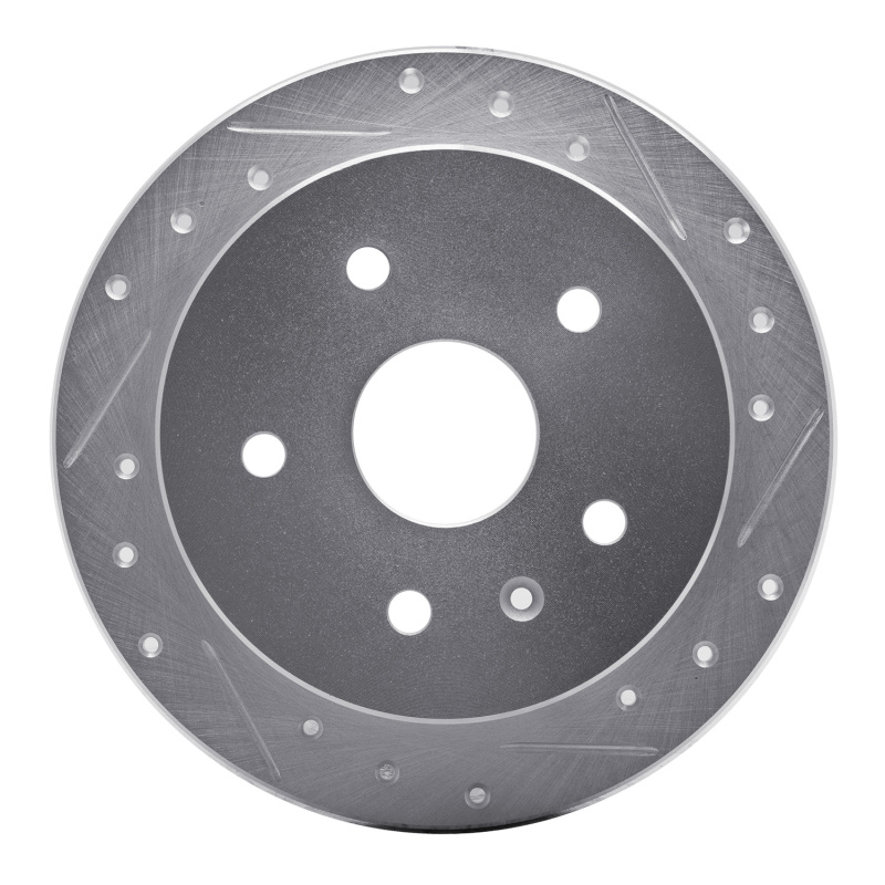 R1 99-02 Daewoo Leganza Rear Right Drilled & Slotted Silver Brake Rotor - 631-18002R