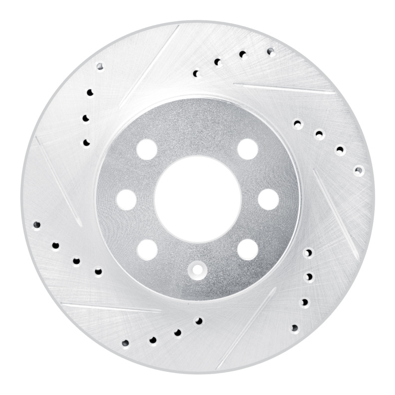 R1 99-99 Daewoo Nubira Front Left Drilled & Slotted Silver Brake Rotor - 631-18004L
