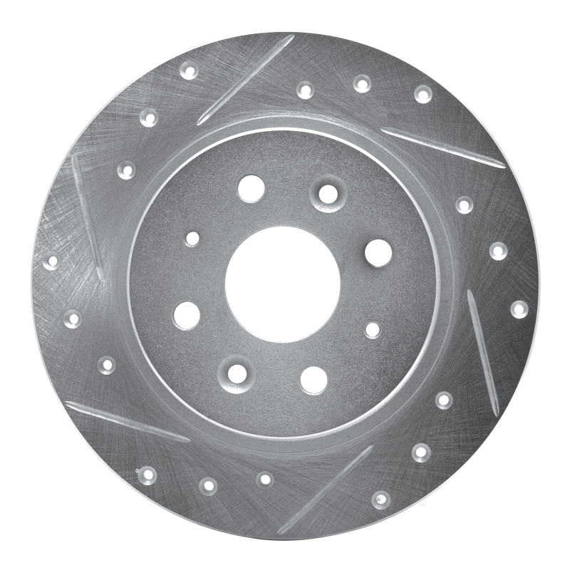 R1 98-03 Kia SEPHIA Rear Left Drilled & Slotted Silver Brake Rotor - 631-21003L