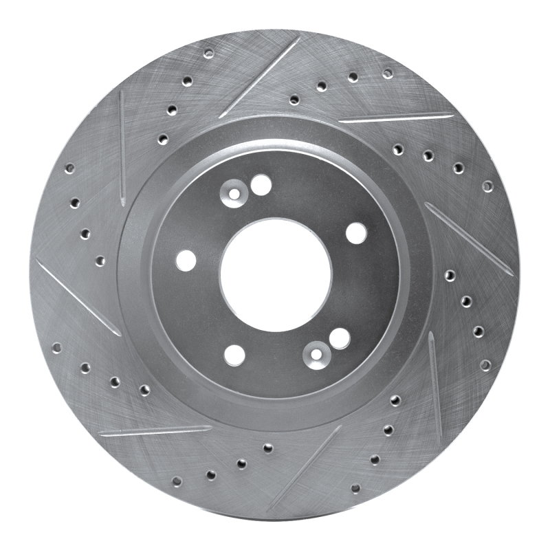 R1 15-20 Kia SORENTO Front Left Drilled & Slotted Silver Brake Rotor - 631-21030L