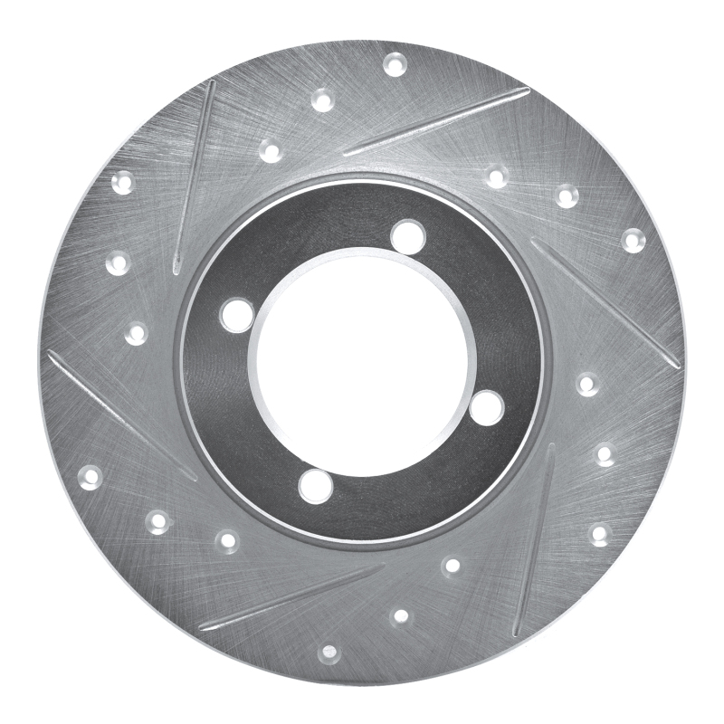 R1 67-74 Opel Manta Front Left Drilled & Slotted Silver Brake Rotor - 631-22000L