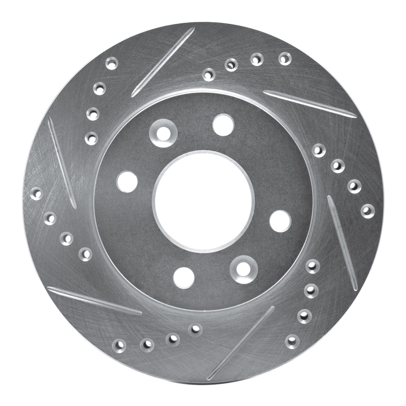R1 83-85 Renault R18I Front Left Drilled & Slotted Silver Brake Rotor - 631-23002L