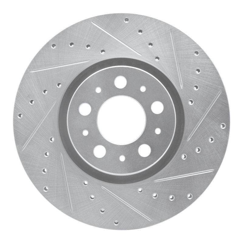 R1 03-09 Volvo XC90 Front Right Drilled & Slotted Silver Brake Rotor - 631-27038R