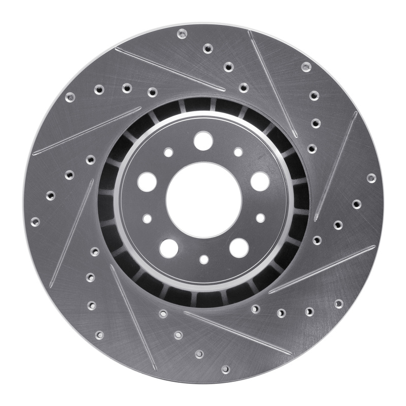 R1 03-09 Volvo XC90 Front Right Drilled & Slotted Silver Brake Rotor - 631-27040R