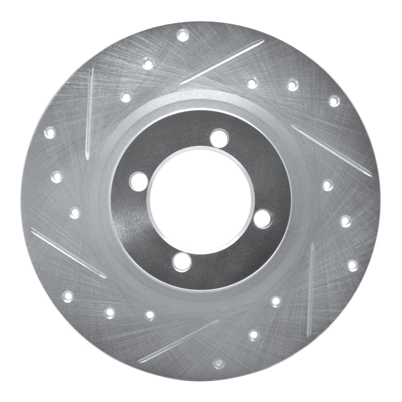 R1 67-76 BMW 1600 Front Left Drilled & Slotted Silver Brake Rotor - 631-31000L
